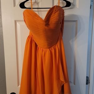 Orange formal strapless dress